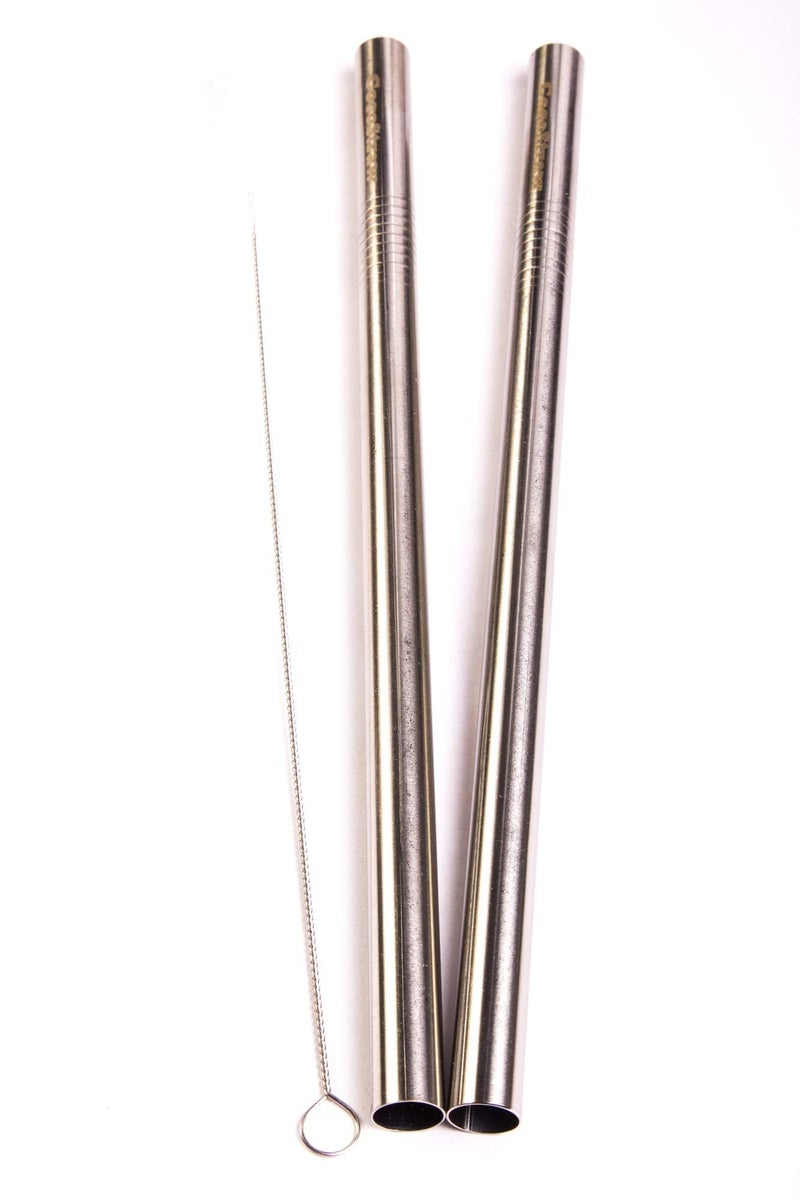 CocoStraw 2 BOBA Straw Stainless Steel Extra Wide 1/2" x 9.5" Long Tapioca Pearl Bubble Tea Thick FAT - CocoStraw Brand - Image 5